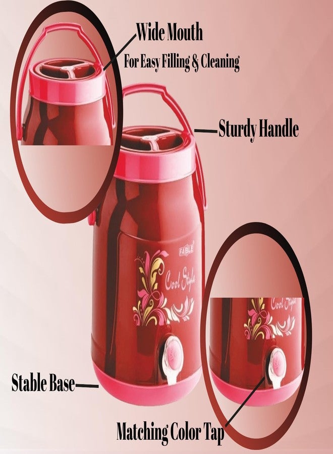 Nabhya Cool Style Chilled Water Camper Dispenser Insulated Plastic Water Jug | Food Grade | Easy to Carry | BPA Free (6 Litre, Maroon) - Image 4